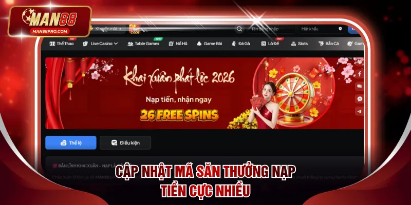 Cập nhật mã săn thưởng nạp tiền cực nhiều