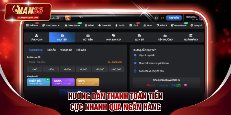 Hướng dẫn thanh toán tiền cực nhanh qua ngân hàng