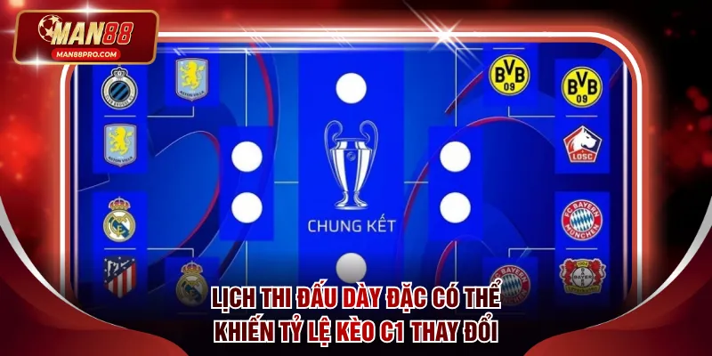 Lịch thi đấu dày đặc có thể khiến tỷ lệ kèo C1 thay đổi