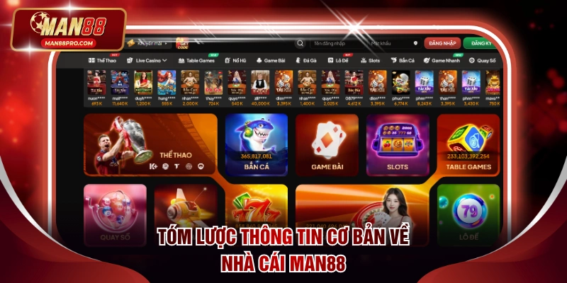 tóm lược thông tin cơ bản về nhà cái man88